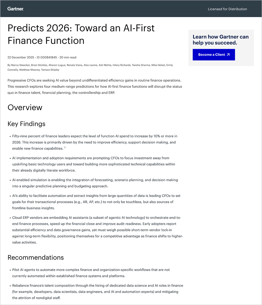 Gartner Predicts 2026 report screenshot